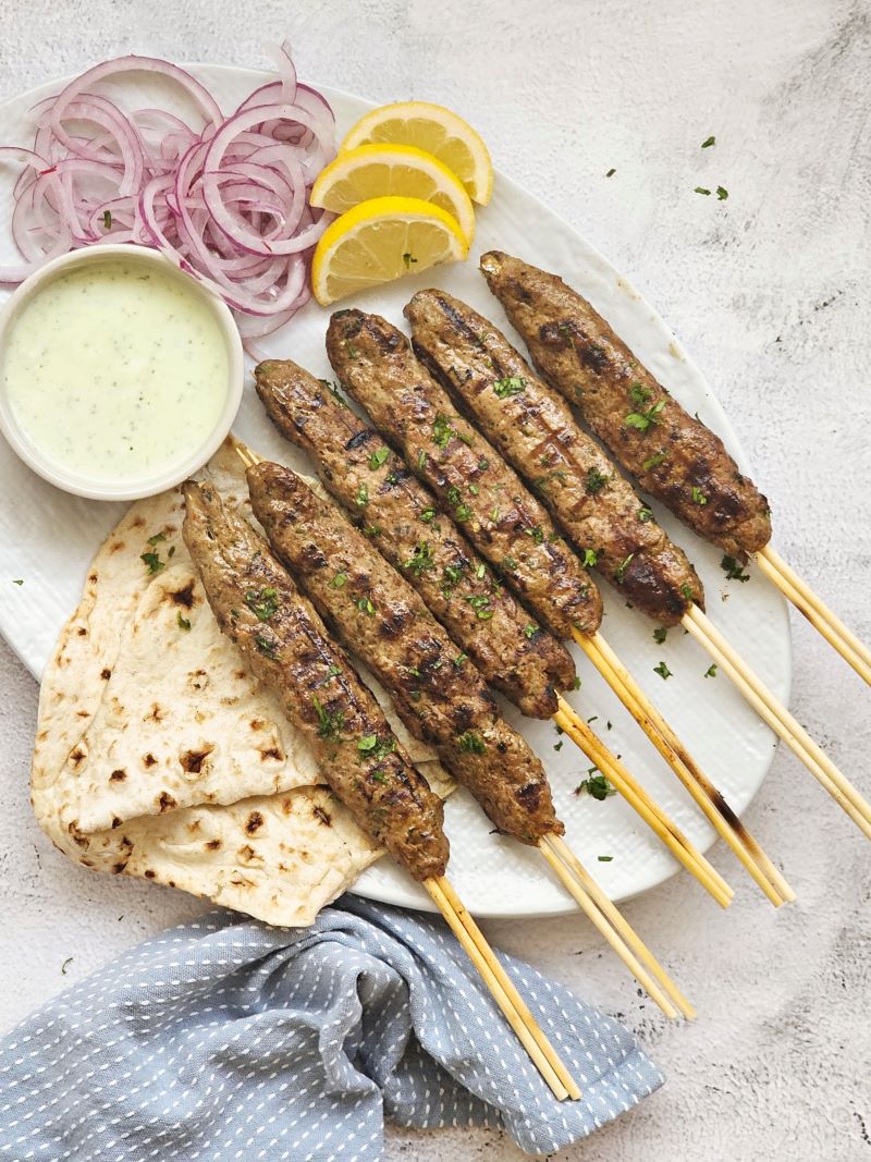 Seekh kebabs - ground meat kebabs on skewers