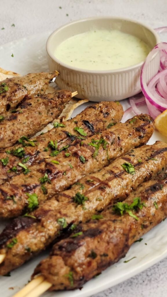 Seekh kebabs - ground meat kebabs on skewers